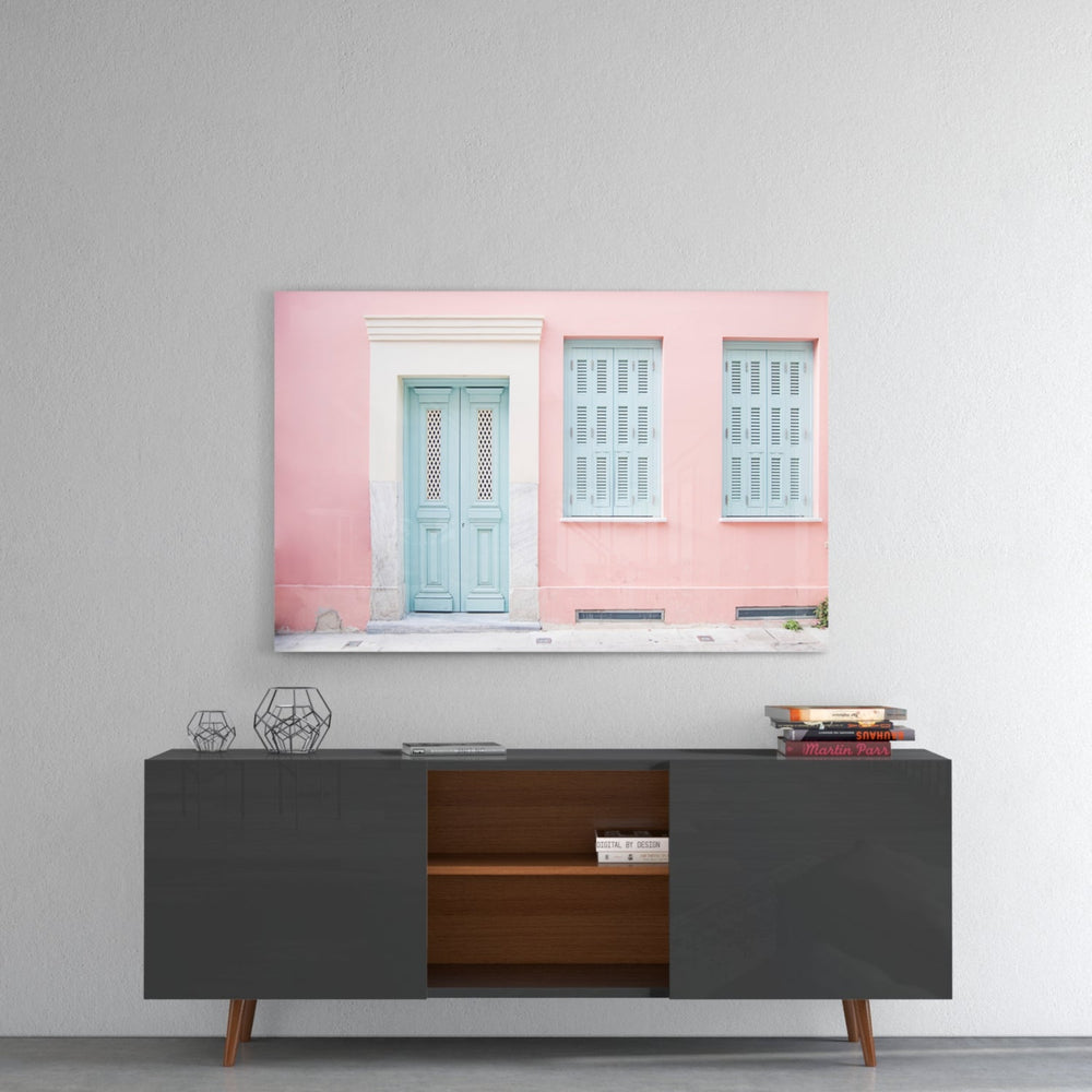 Pembe Ev Cam Tablo