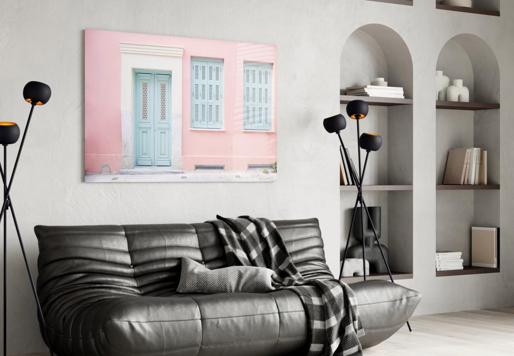 Pembe Ev Cam Tablo