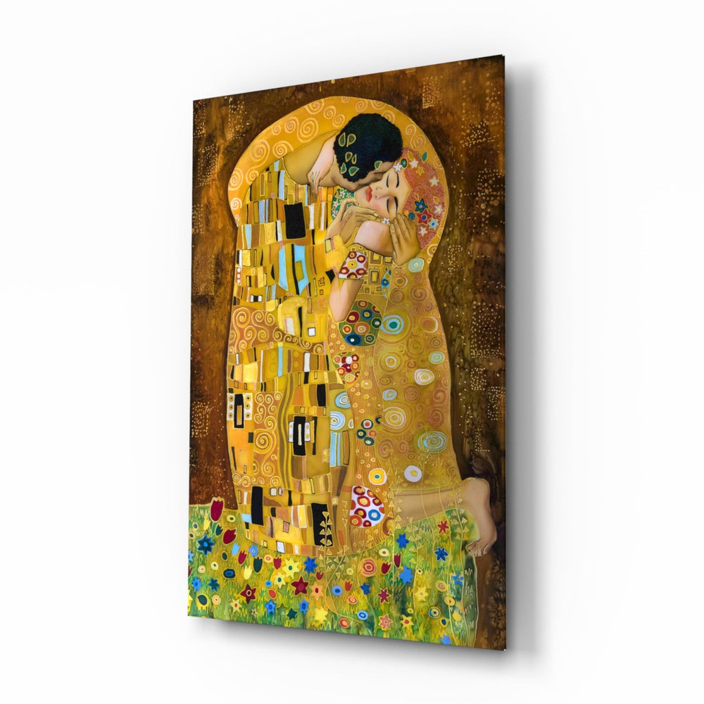 Gustav Klimt "Öpücük" Cam Tablo