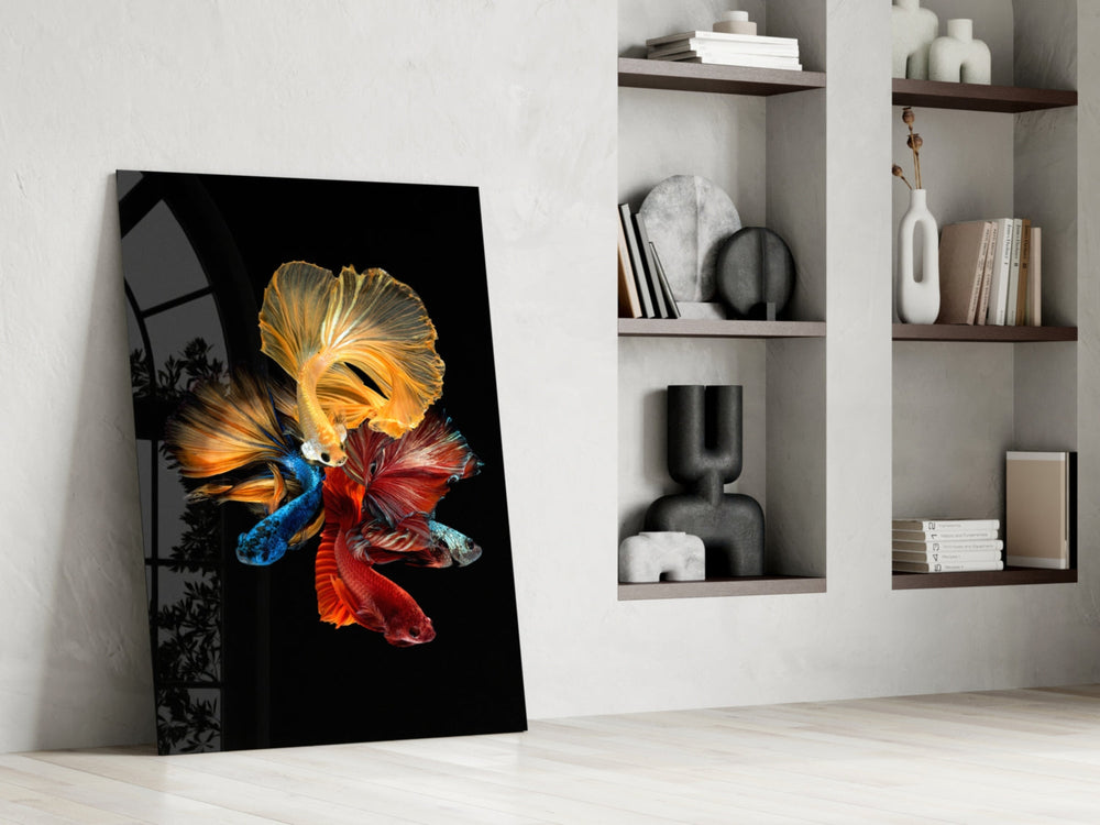 Betta'nın Dansı Cam Tablo