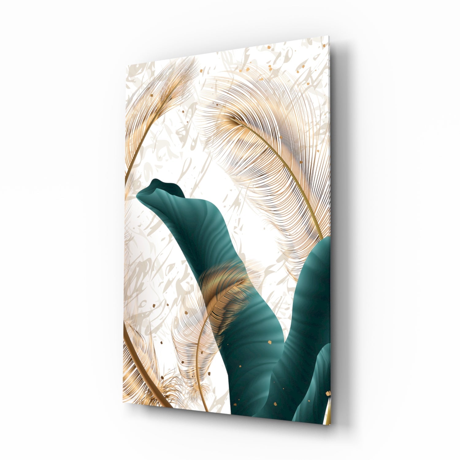 Yeşil Yapraklar Cam Tablo