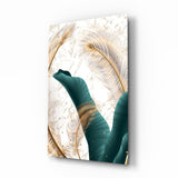 Yeşil Yapraklar Cam Tablo