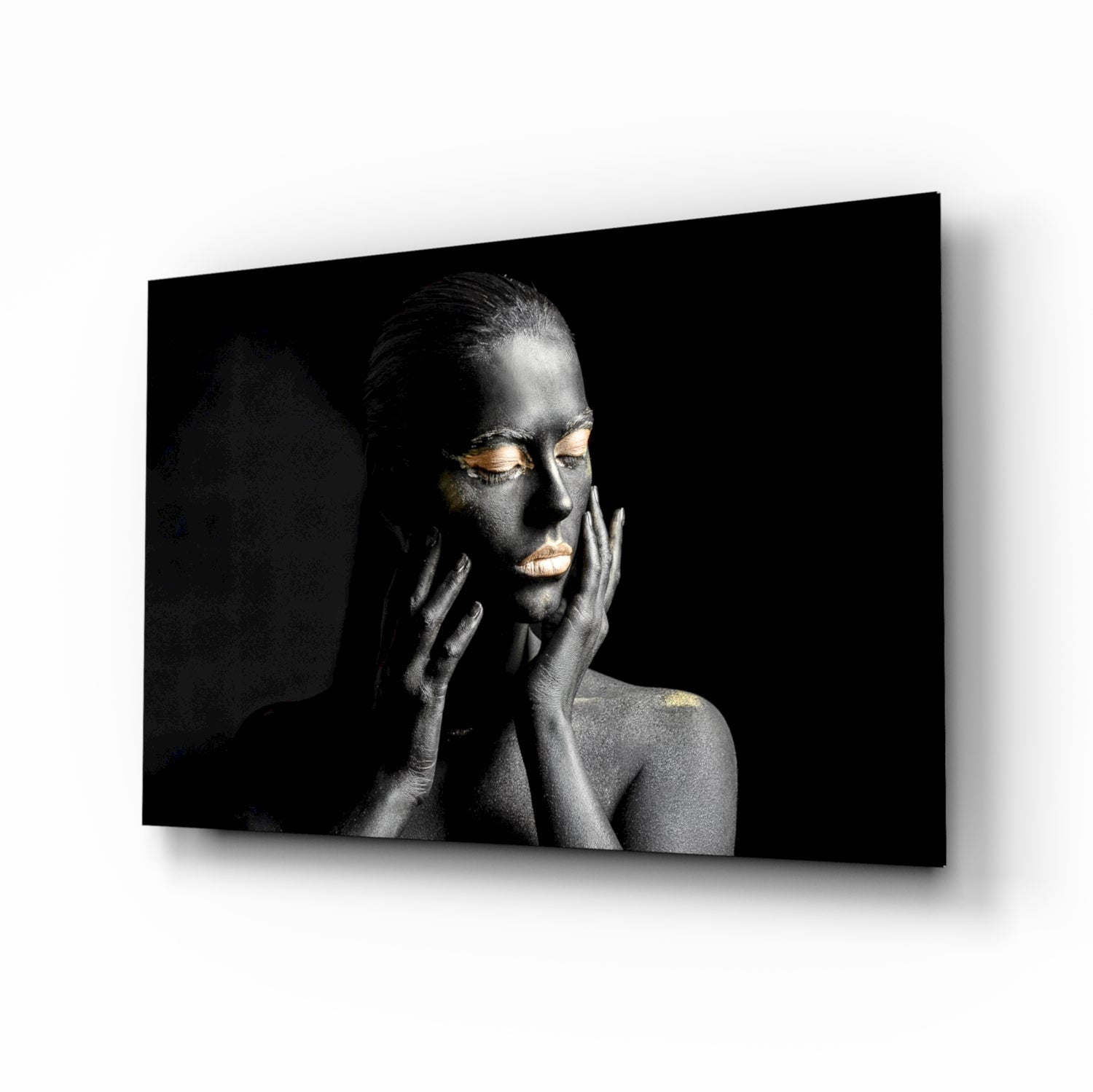 Altın Kadın Cam Tablo