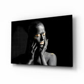 Altın Kadın Cam Tablo