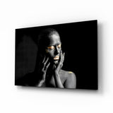 Altın Kadın Cam Tablo