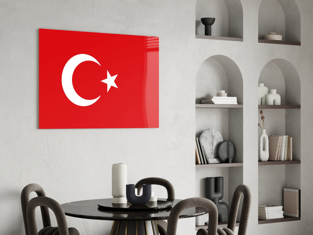 Türk Bayrağı Cam Tablo