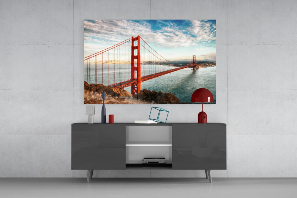 Golden Gate Köprüsü Cam Tablo
