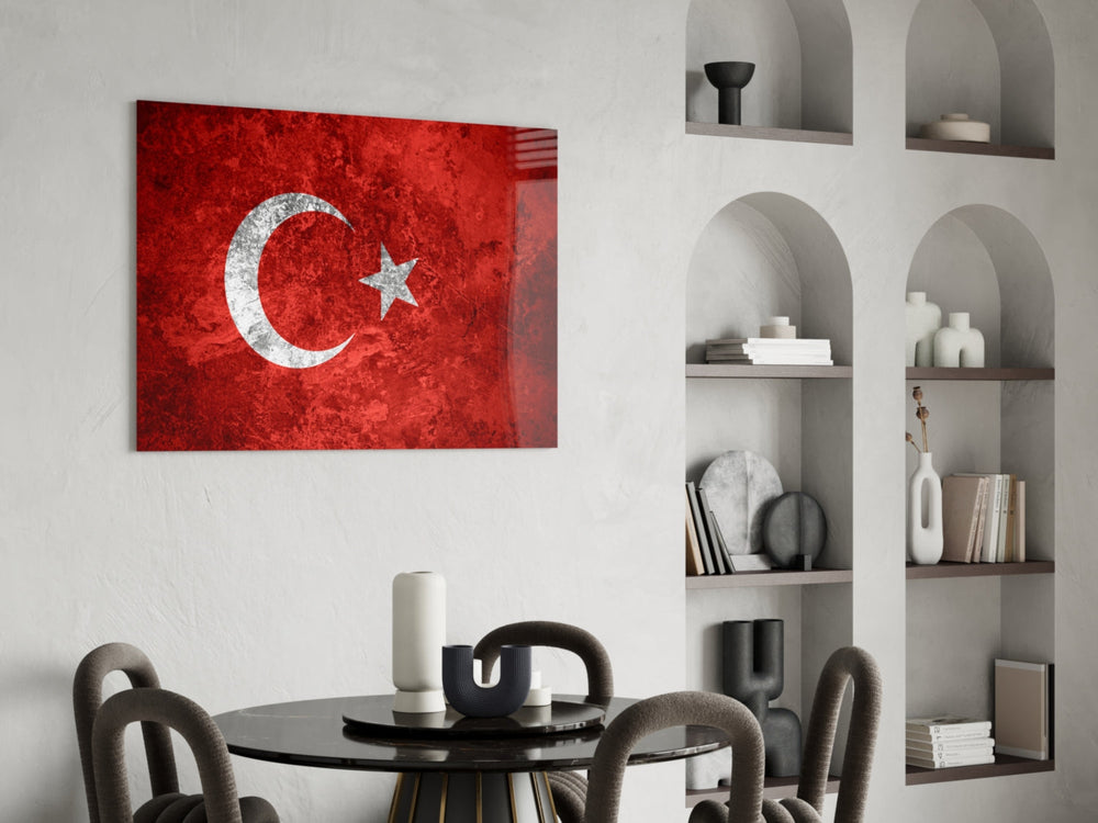 Türkiye Bayrağı Cam Tablo