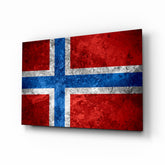 Norveç bayrağı Cam Tablo