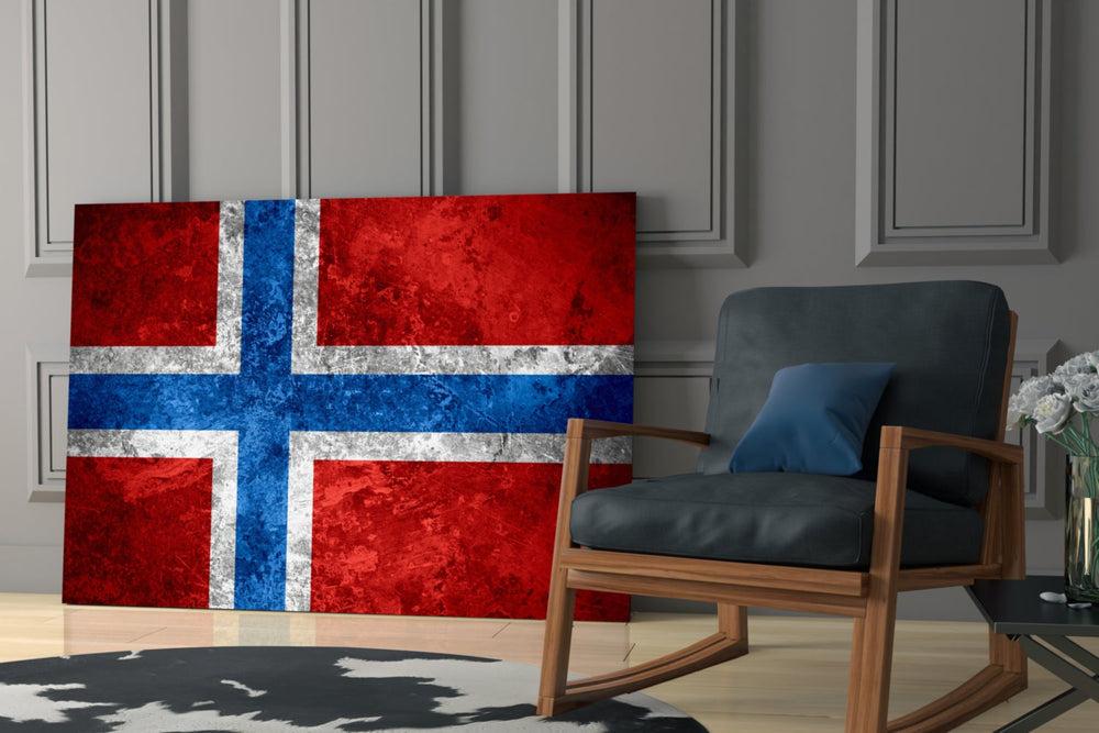 Norveç bayrağı Cam Tablo