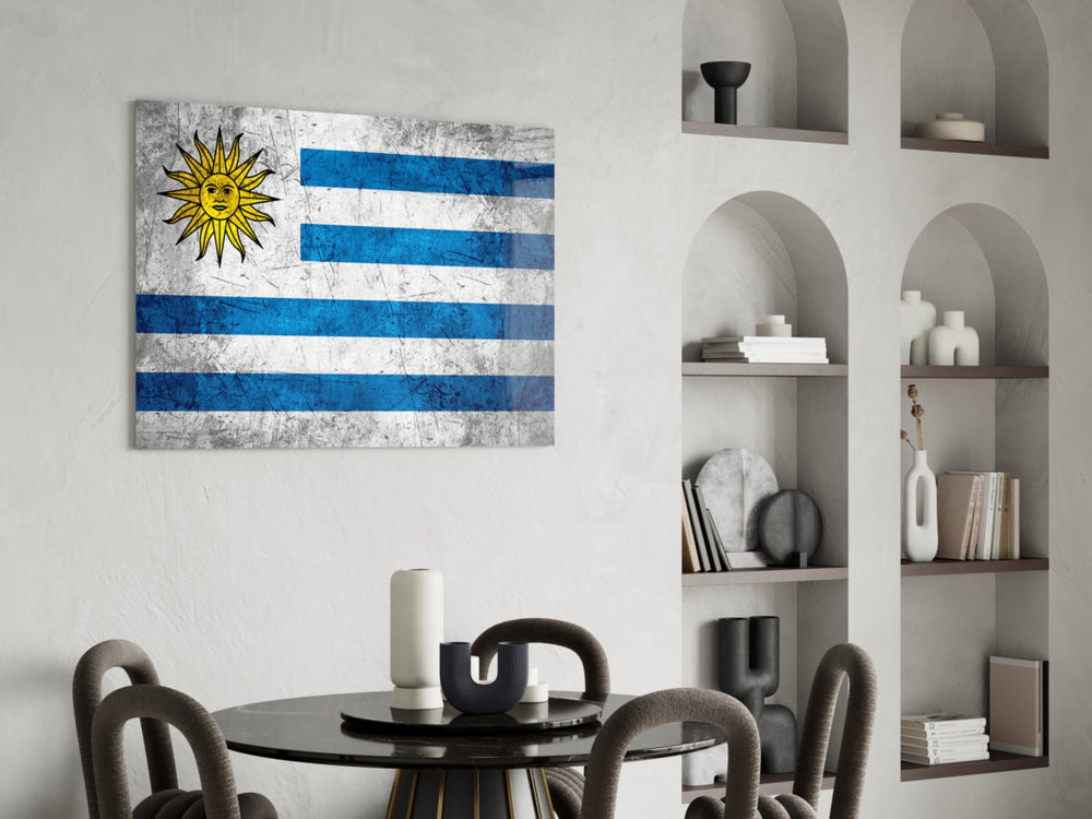 Uruguay bayrağı Cam Tablo