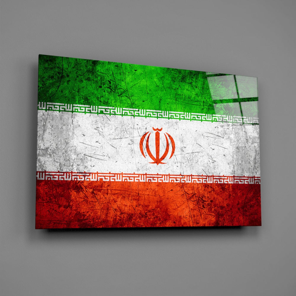 İran bayrağı Cam Tablo