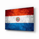 Paraguay bayrağı Cam Tablo