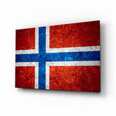 Norveç bayrağı Cam Tablo