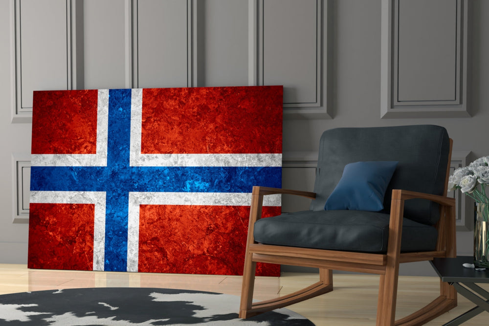 Norveç bayrağı Cam Tablo