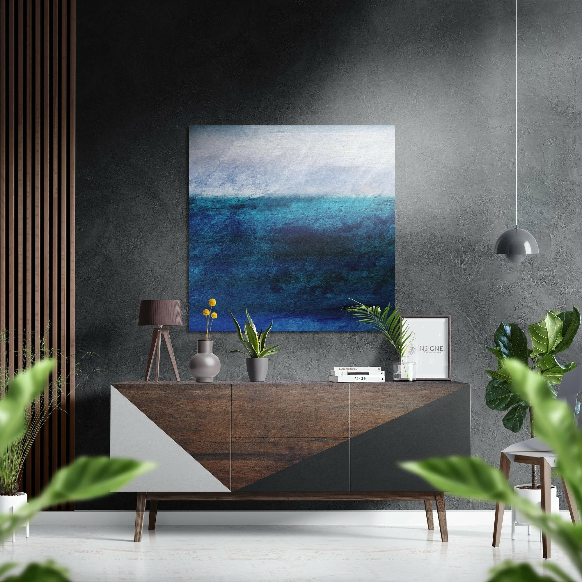 Mavi Kaskadlar Fırçalı Metalik Alu-Dibond.