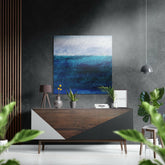 Mavi Kaskadlar Fırçalı Metalik Alu-Dibond.