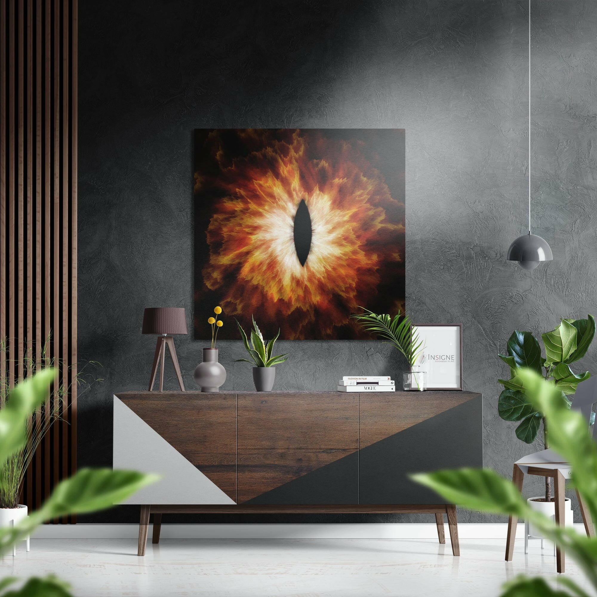 Sauron'Un Gözü Fırçalı Metalik Alu-Dibond.