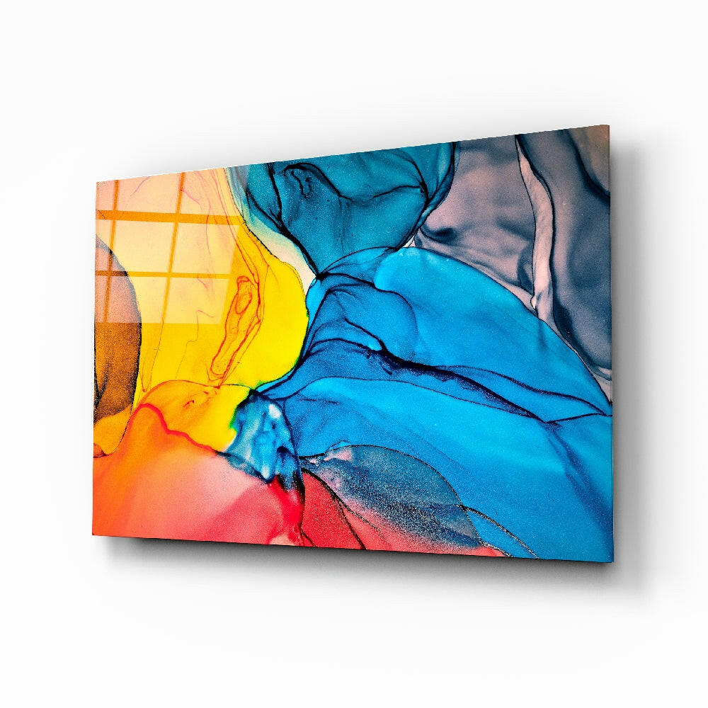 Renklerin dansı Cam Tablo.