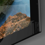 Sahilde Gün Batımı Cam Tablo.