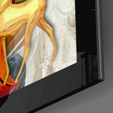 Kırmızı Altın Geyik Cam Tablo.