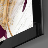 Ahenkli Mor Yaprak Cam Tablo.