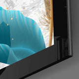 Turkuaz Altın YaprakCam Tablo.