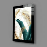 Zümrüt Yaprak Cam Tablo.