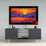 Tarlada Değirmen Cam Tablo.