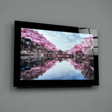Sakura Ağaçları Cam Tablo.