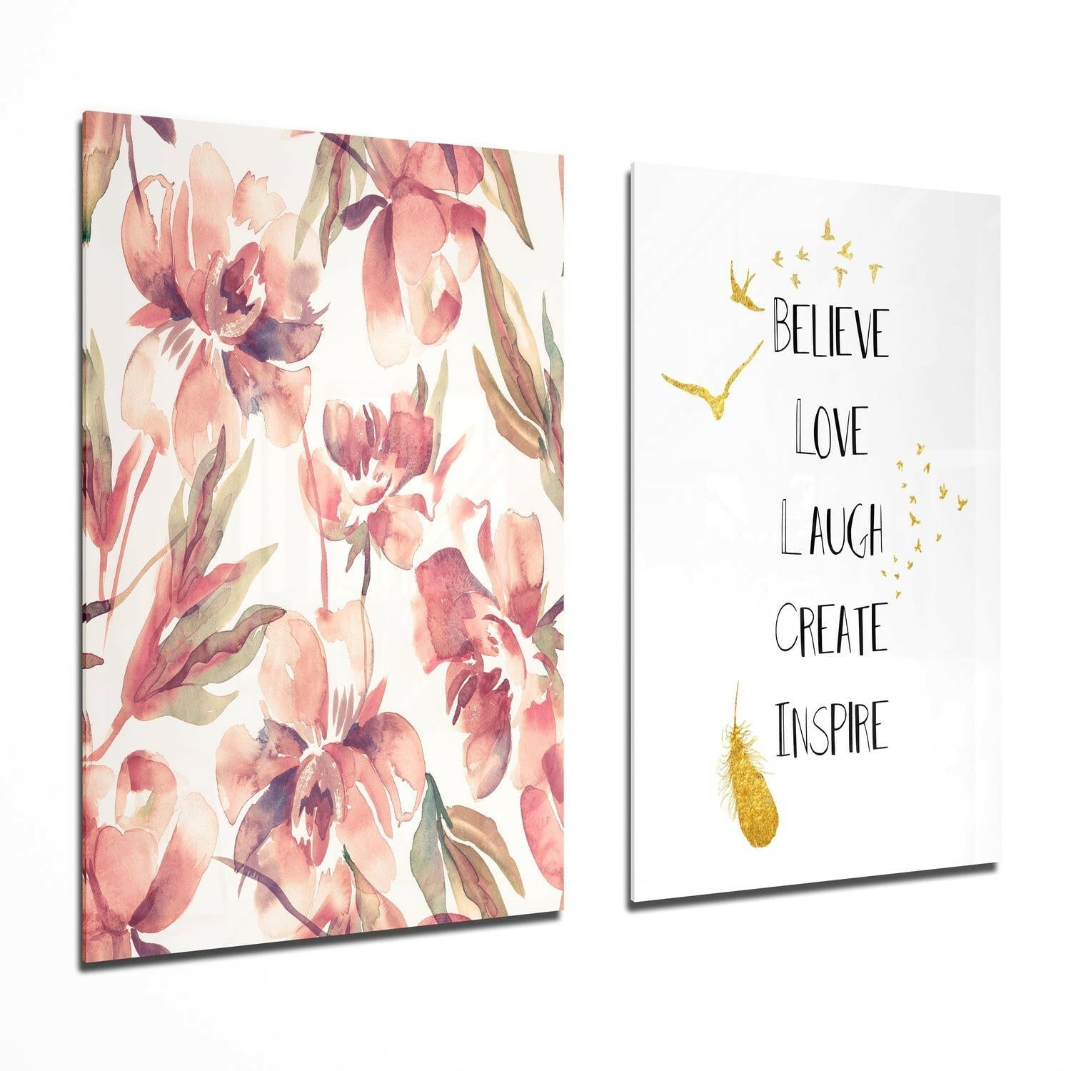 Mutlu Hayatın Yolu 2 Parçalı Kombin Cam Tablo.