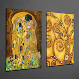 Klimt 2 Parçalı Kombin Cam Tablo.