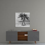 Palmiye Ağaçları Cam Tablo.