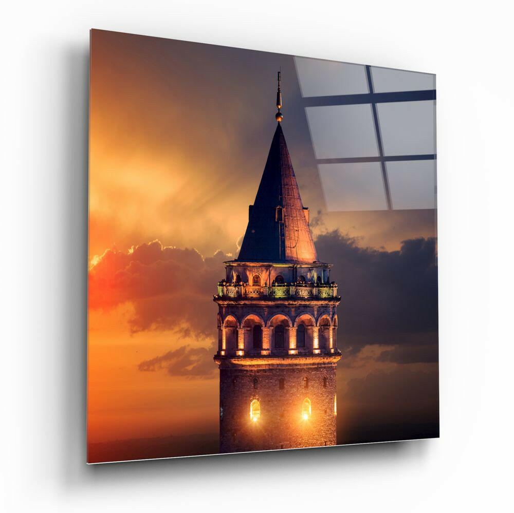 Galata Kulesi Cam Tablo.