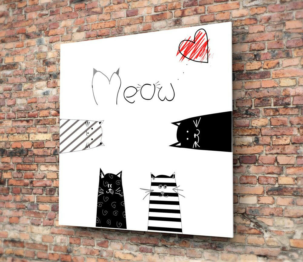 Miyav (Kedi) Cam Tablo.