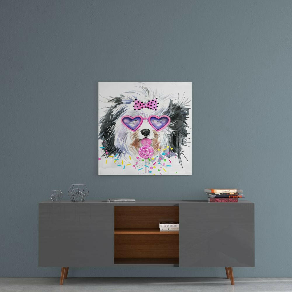 Sevimli Köpek Cam Tablo.