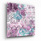 Mor Damask Cam Tablo.