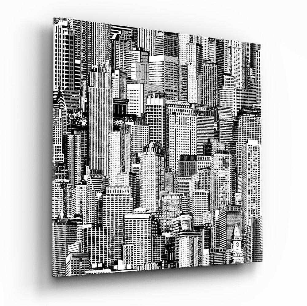 Kalabalıktaki Yalnızlık Cam Tablo.