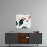 İskandinav Tarzı Yapraklar Cam Tablo.