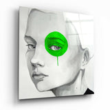 Yeşil Bakış Cam Tablo.