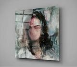 Soyut Kadın Cam Tablo.