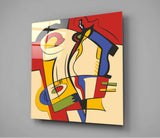 Soyut Çizgiler Cam Tablo.