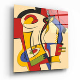 Soyut Çizgiler Cam Tablo.