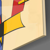 Soyut Çizgiler Cam Tablo.