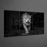 Karanlıktaki Leopar Mega Cam Tablo.