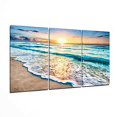 Turkuaz Sahil Mega Cam Tablo.