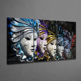 Venedik Maskeleri Mega Cam Tablo.