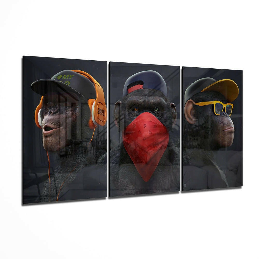 Üç Maymun Mega Cam Tablo.