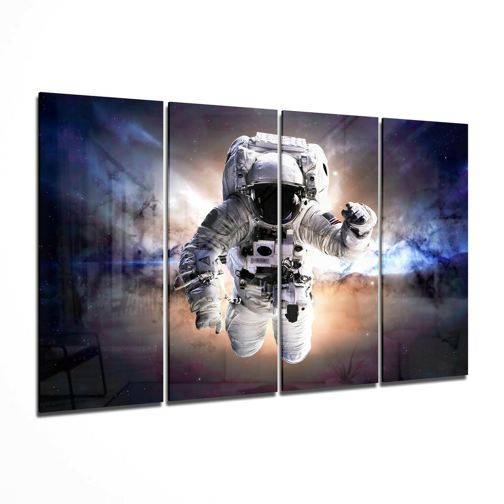 Astronot 4 Parça Mega Cam Tablo | 150x92 cm.
