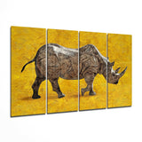 Gergedan 4 Parça Mega Cam Tablo | 150x92 cm.